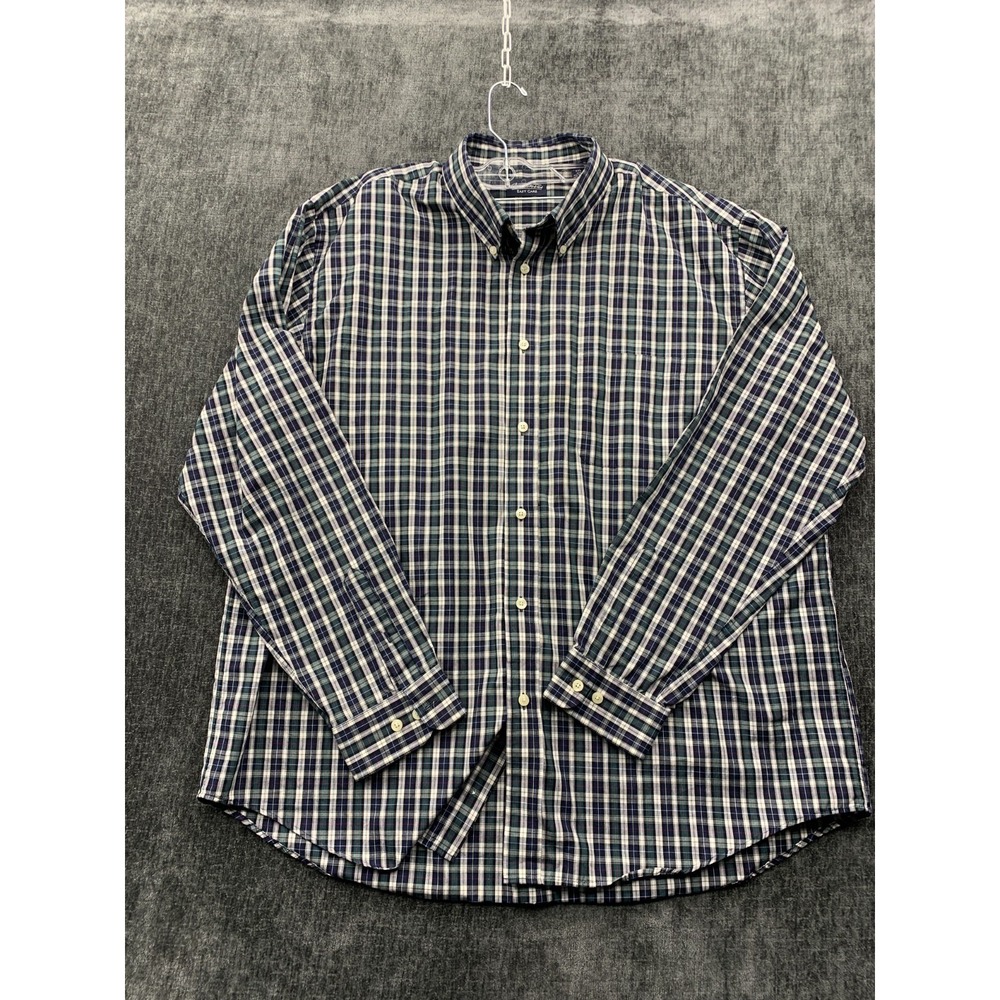 Consensus Performance Shirt‎ Mens 2XL Green Cotton Check Button Down Lot Of 3